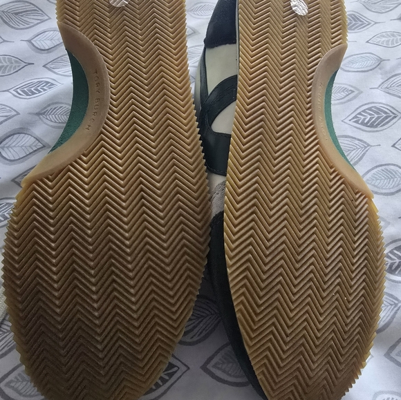 Tory Burch Cream and Green Lace-Up Sneakers - Picture 4 of 4